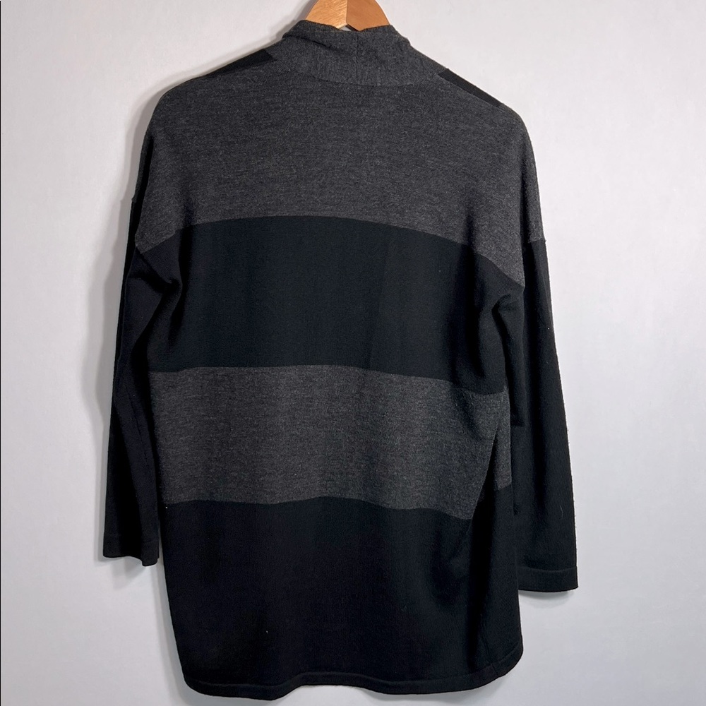 Eileen Fisher 100% Merino Wool Block Stripe Cardigan Sweater Size S - Picture 7 of 8